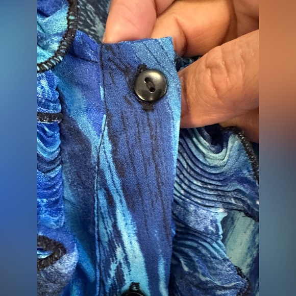 Cato Blue Flutter Sleeve Ruffled Blouse - Picture 11 of 16